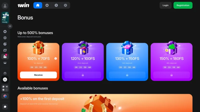 1Win Bonuses